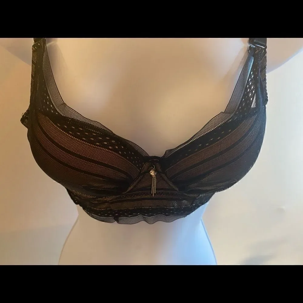 💥Qianziwanli Lace Embroidery Floral Print Bras32B